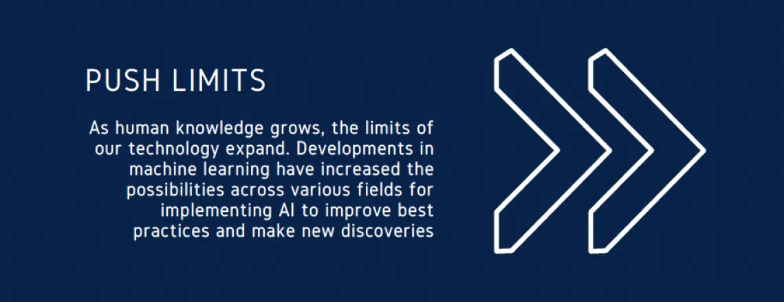 Push Limits: As human knowledge grows, the limits of our technology expand. Developments in machine learning have increased the possibilities across various fields for implementing AI to improve best practices and make new discoveries