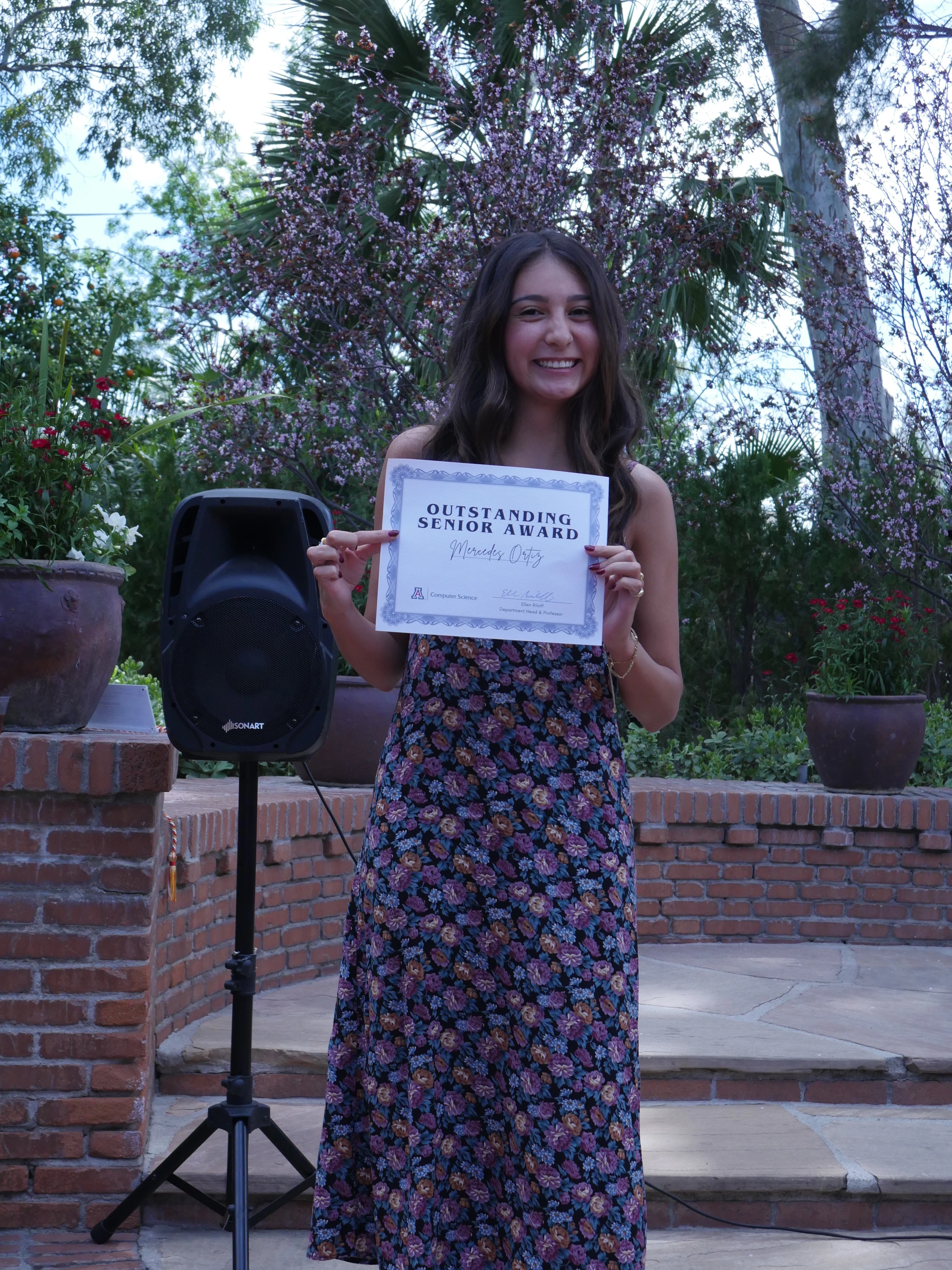 Mercedes shows her Outstanding Senior Award